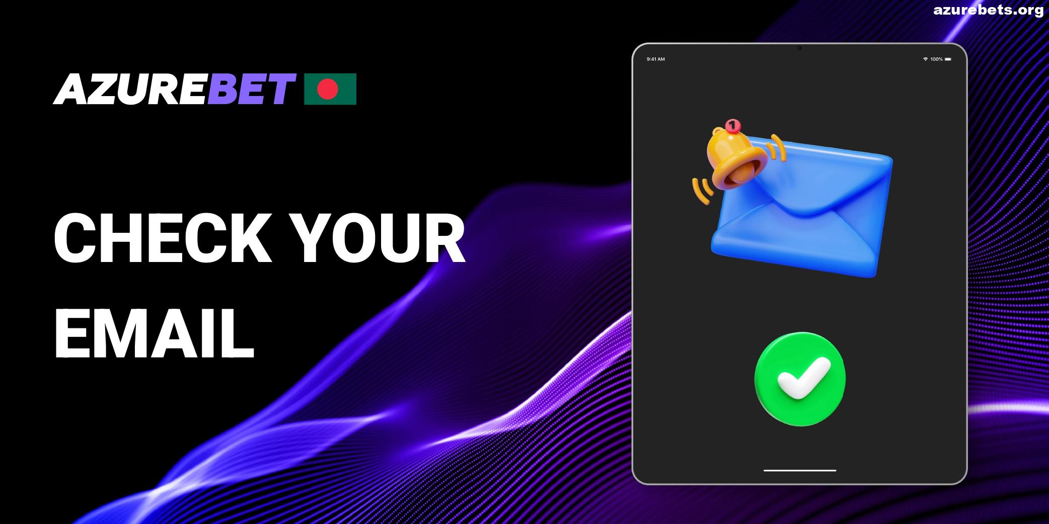 Check Email and Verify Account in Azurebet