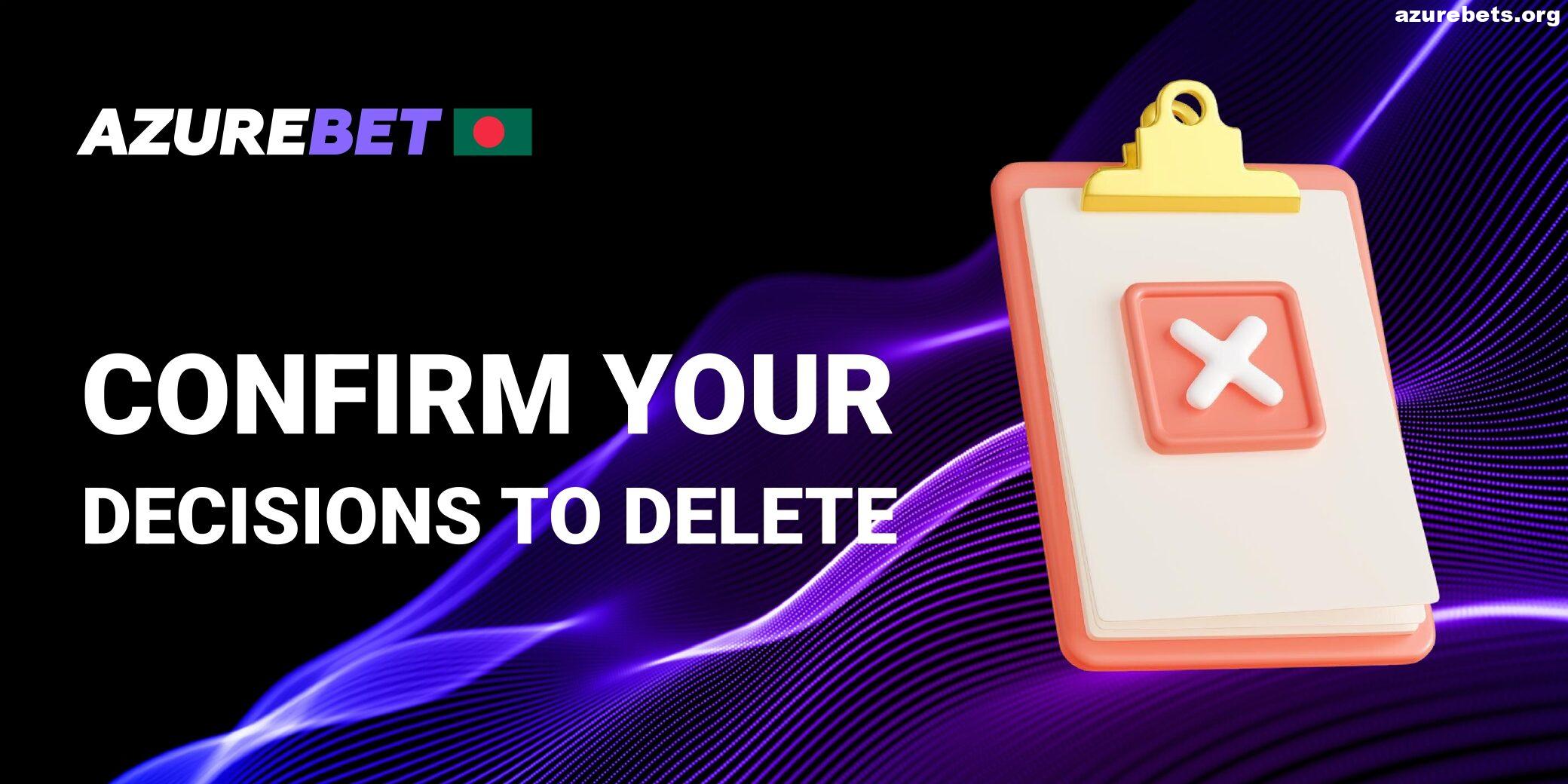 Confirm to delete account