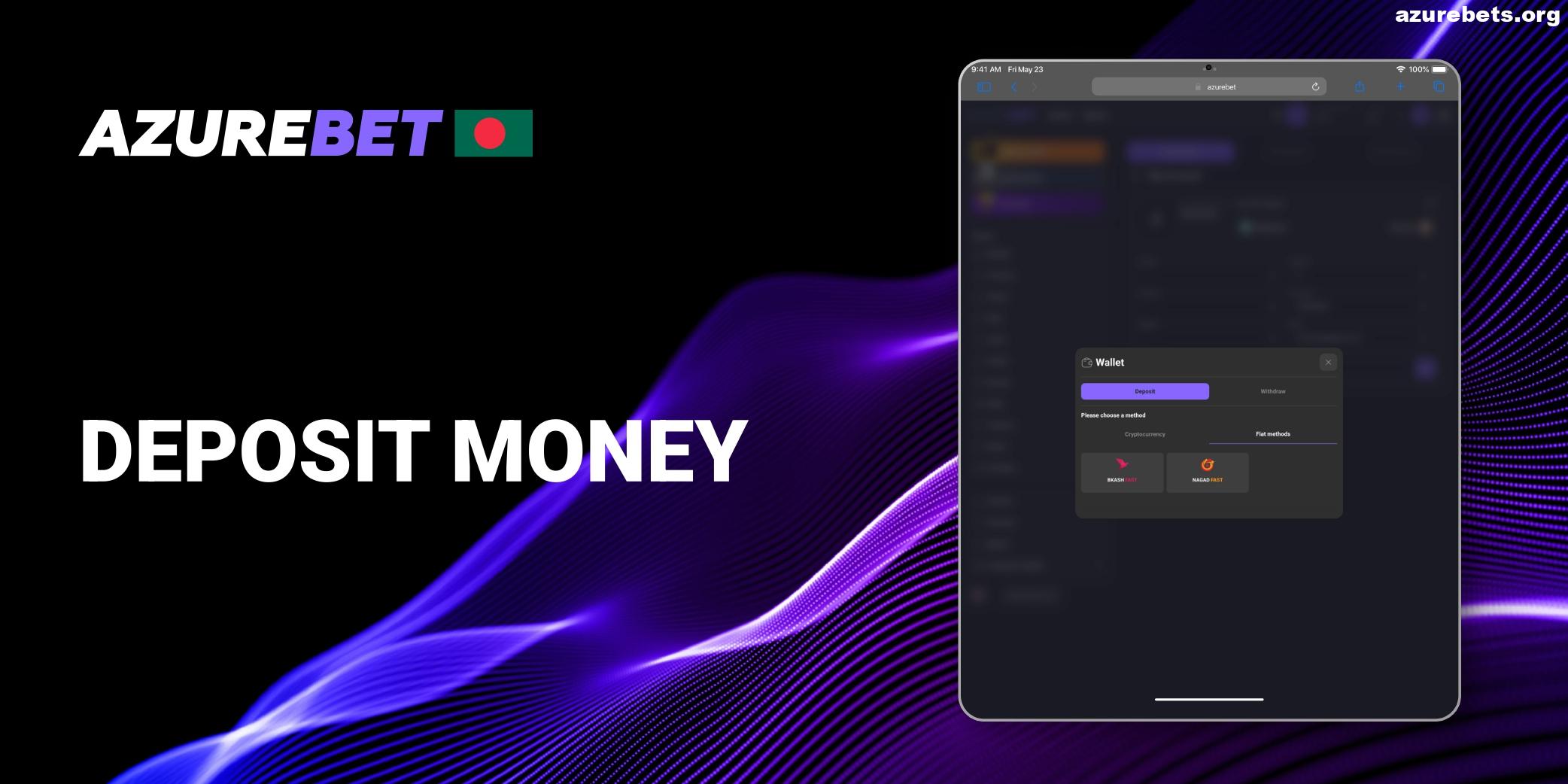 Deposit Money in Azurebet