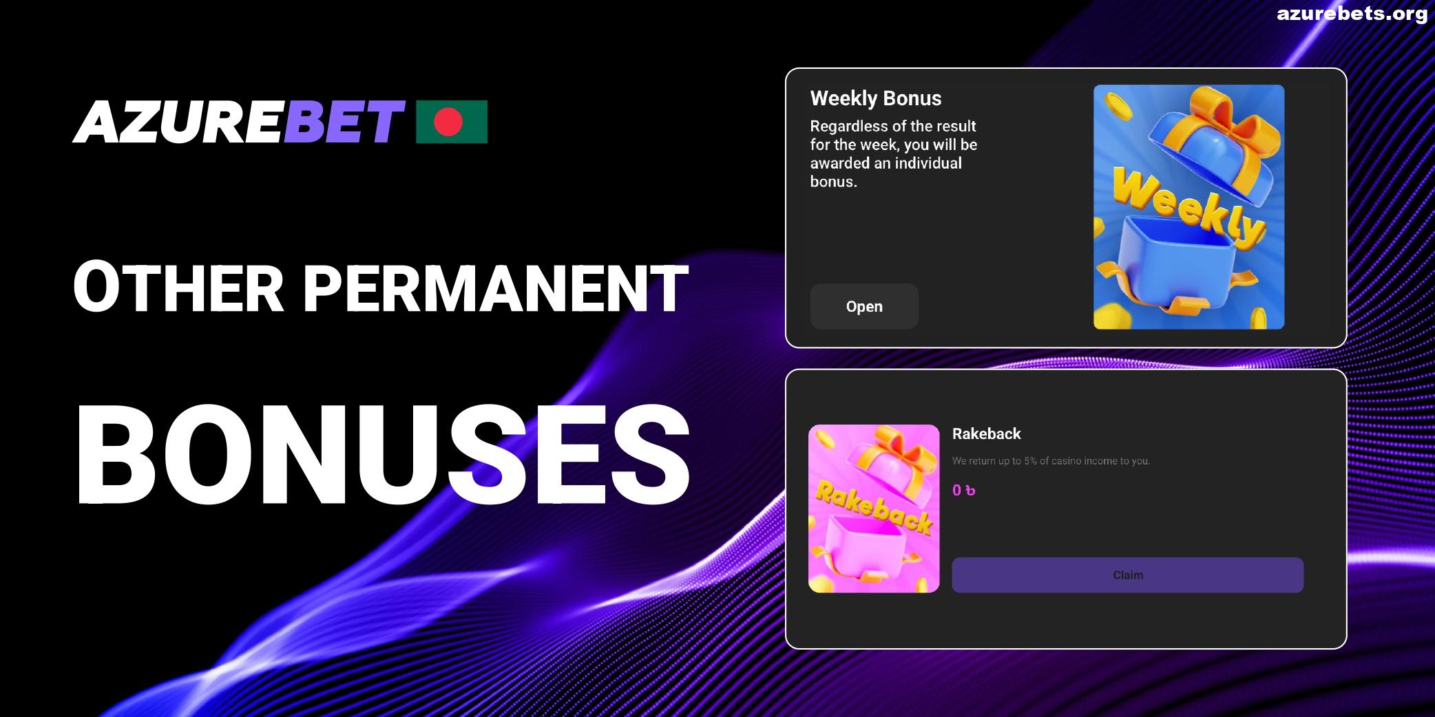 Other Permanent Bonuses in Azurebet BD