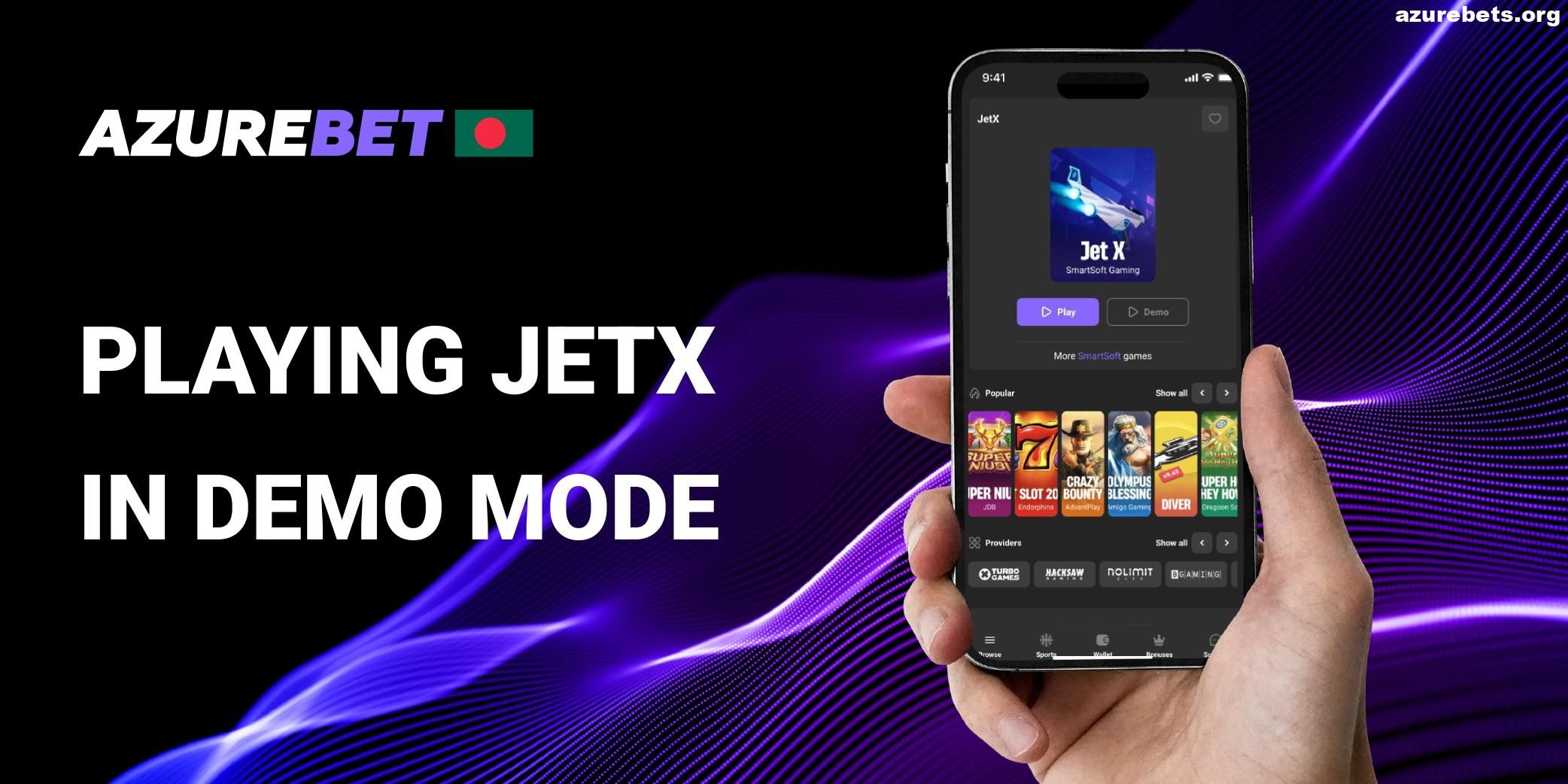 Play to demo mode JetX in Azurebet